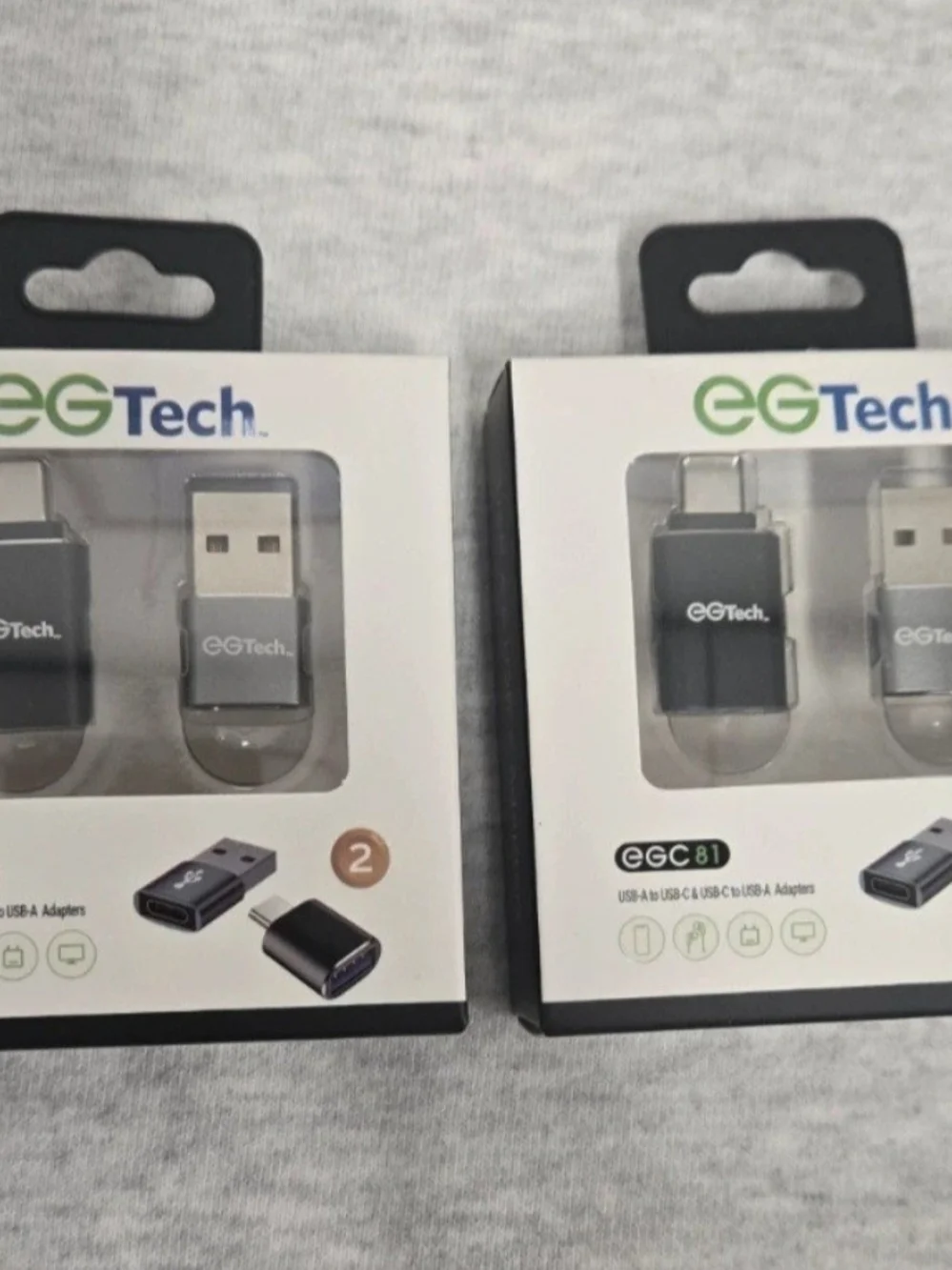 EGTech USB-C to USB-A Adapter Pack - Gray